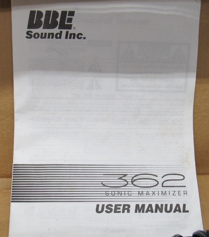 BBE 362 Sonic Maximizer Rack Mount Professional Sound Processor NEW OPEN BOX