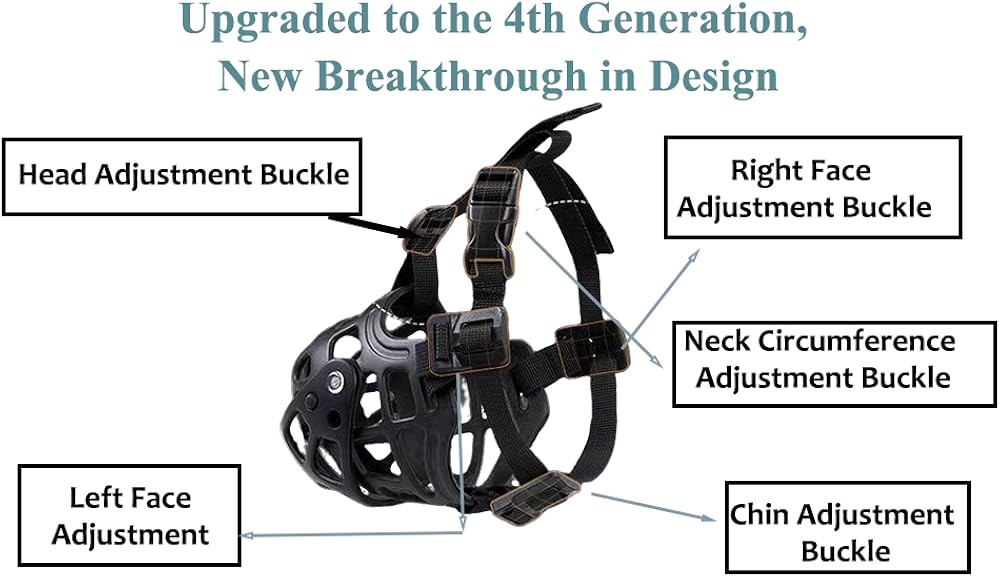 Pet Muzzle Breathable Basket Muzzle to Prevent Barking, Biting and Chewing