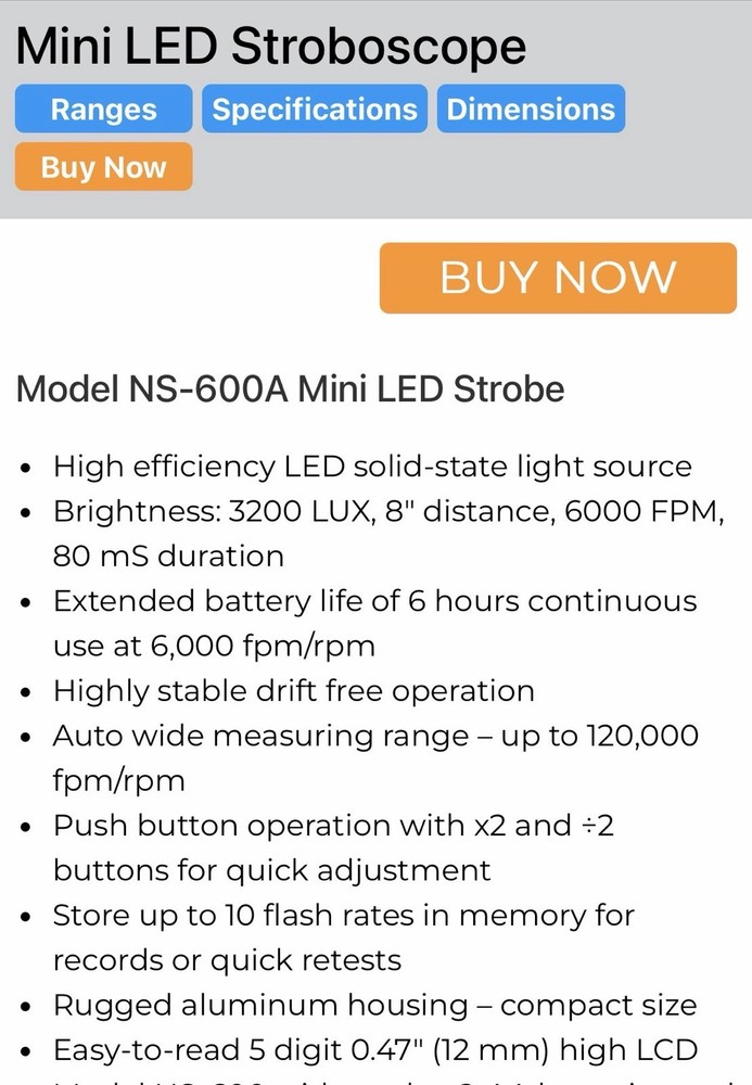 Hoto Instruments NS-600 Mini LED Strobe