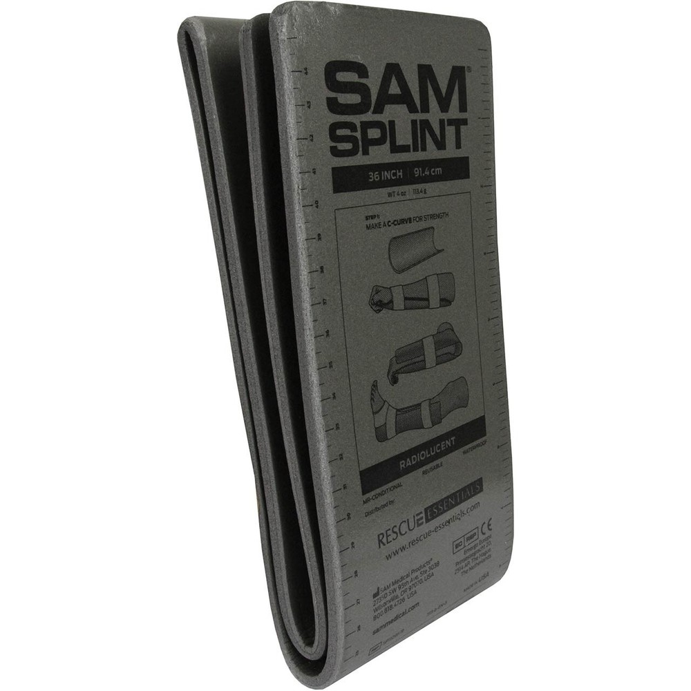 SAM Splint Combo Pack (2 Gray 36" Flat SAM Splints & 2 Black Cohesive Wrap)