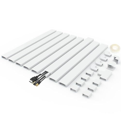 125" Cable Concealer Kit - Comprehensive Cord Management Wall for Large White