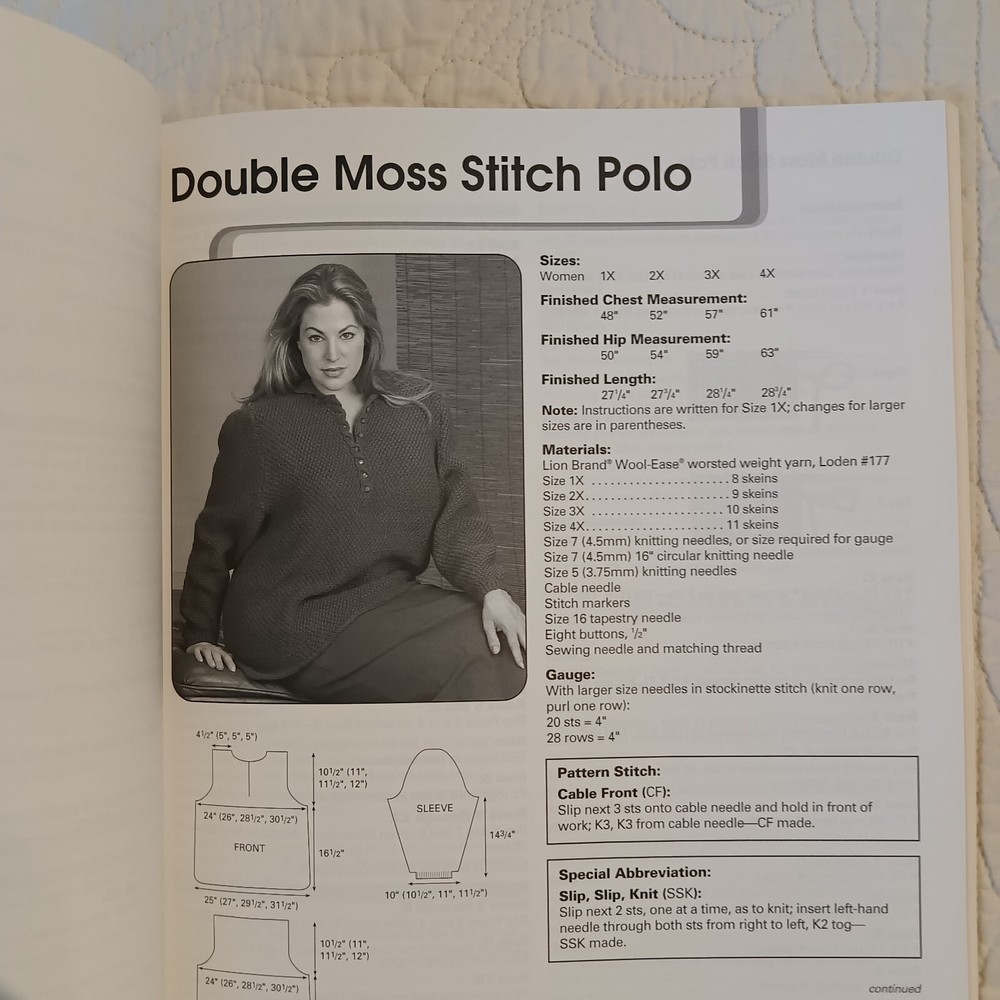 2001 Vtg Plus-Size Sweater Wardrobe Knitting & Crochet Pattern Book
