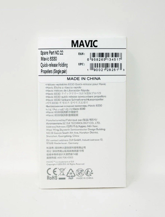 2- Sets Genuine DJI Mavic 8330 Quick-release Folding Propellers Part 22