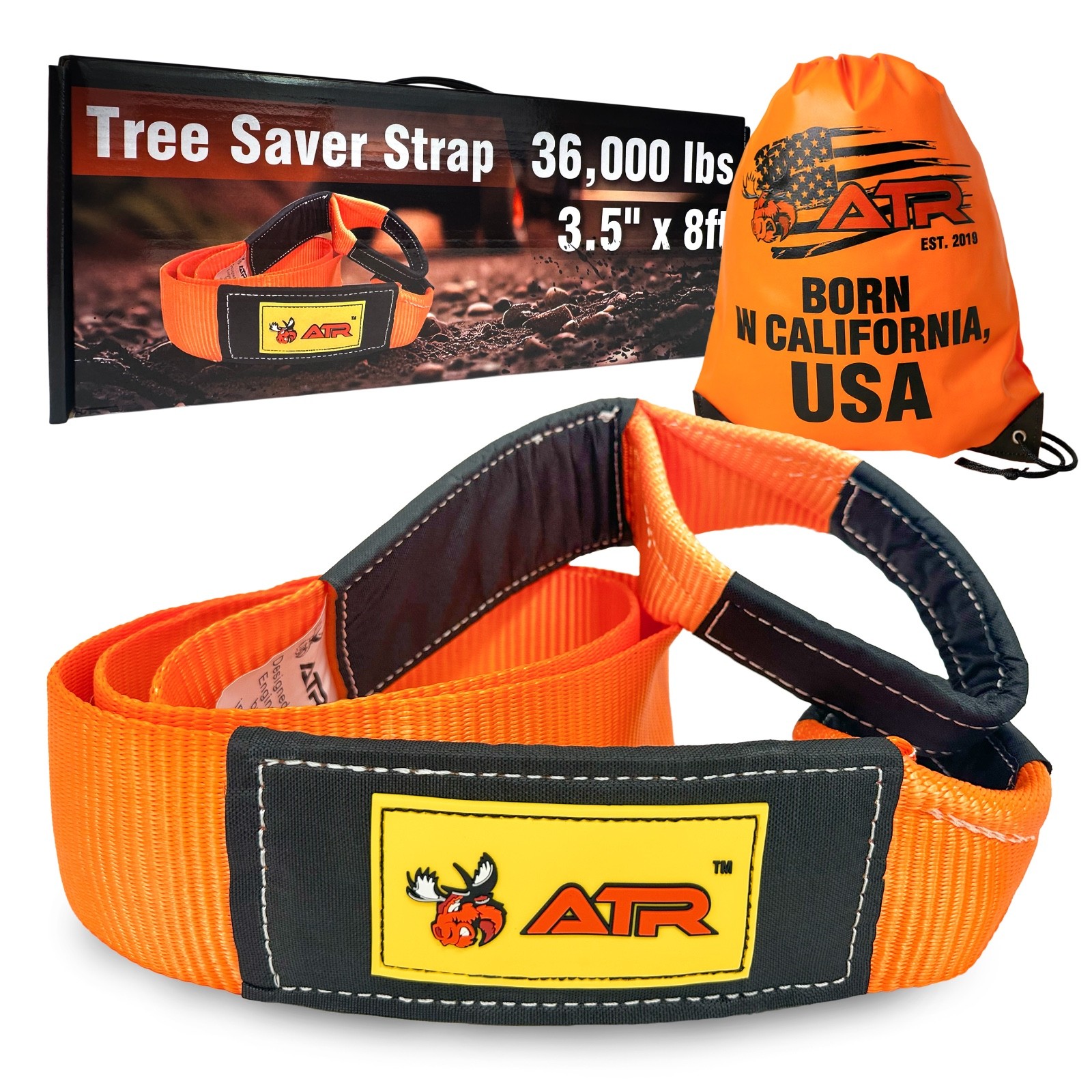 ATR Tree Saver Strap 3.5" x 8ft – 36,000 lbs Break Strength, Heavy Duty Strap