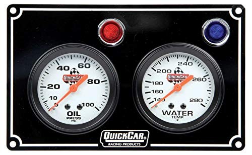 Quickcar Racing 61 6701 2 Gauge Panel Op Wt Black