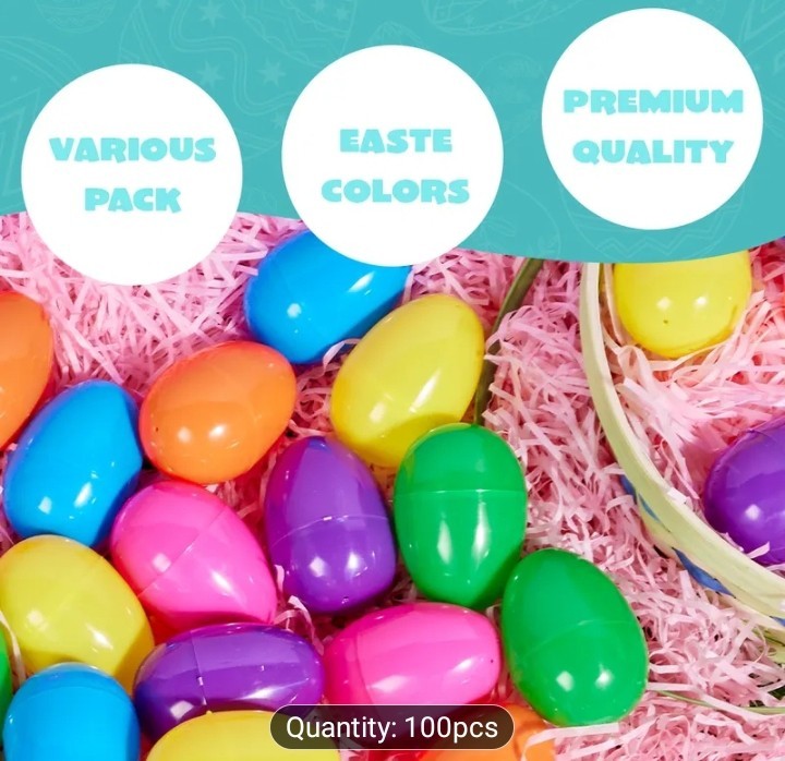 100pcs JOYIN 3.15" Easter Eggs | Large Fillable Plastic Eggs, Colorful Bright...