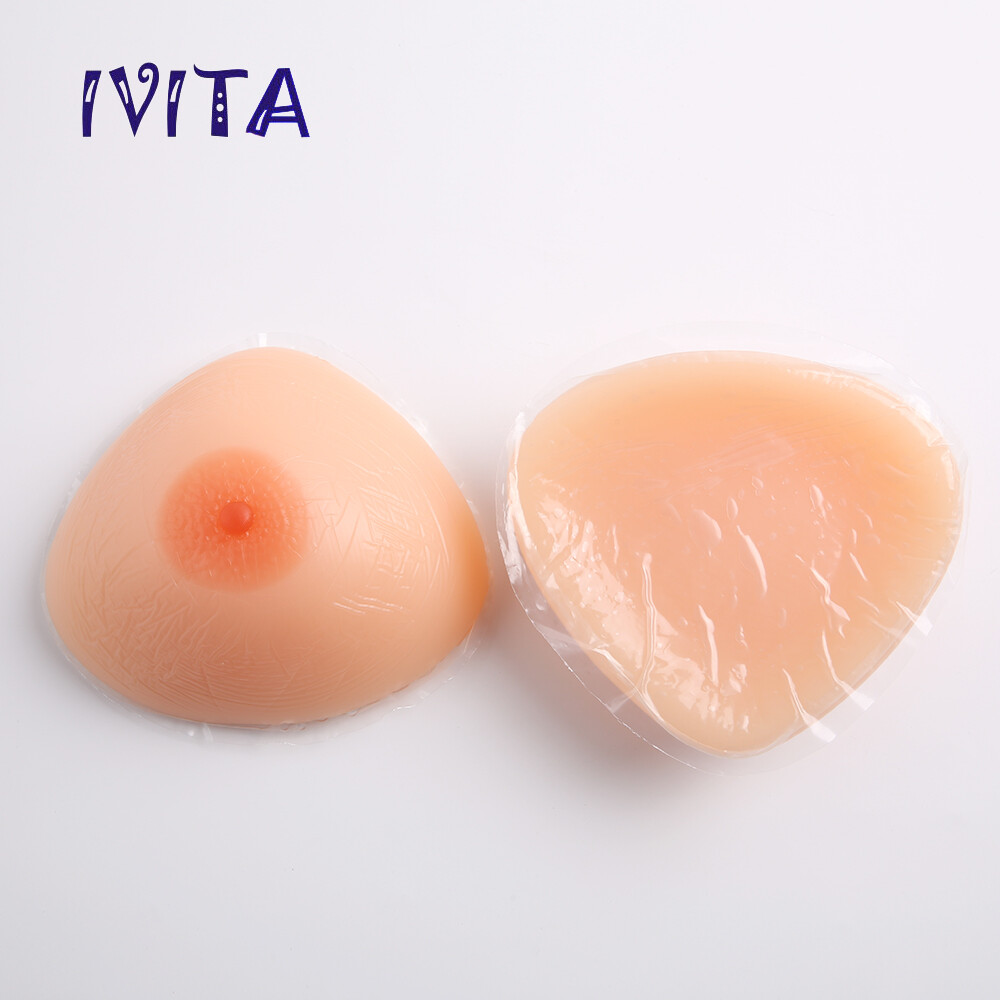 Full Silicone Breast Forms AA-FF Cup Self-Adhesive Triangle Breasts Crossdresser