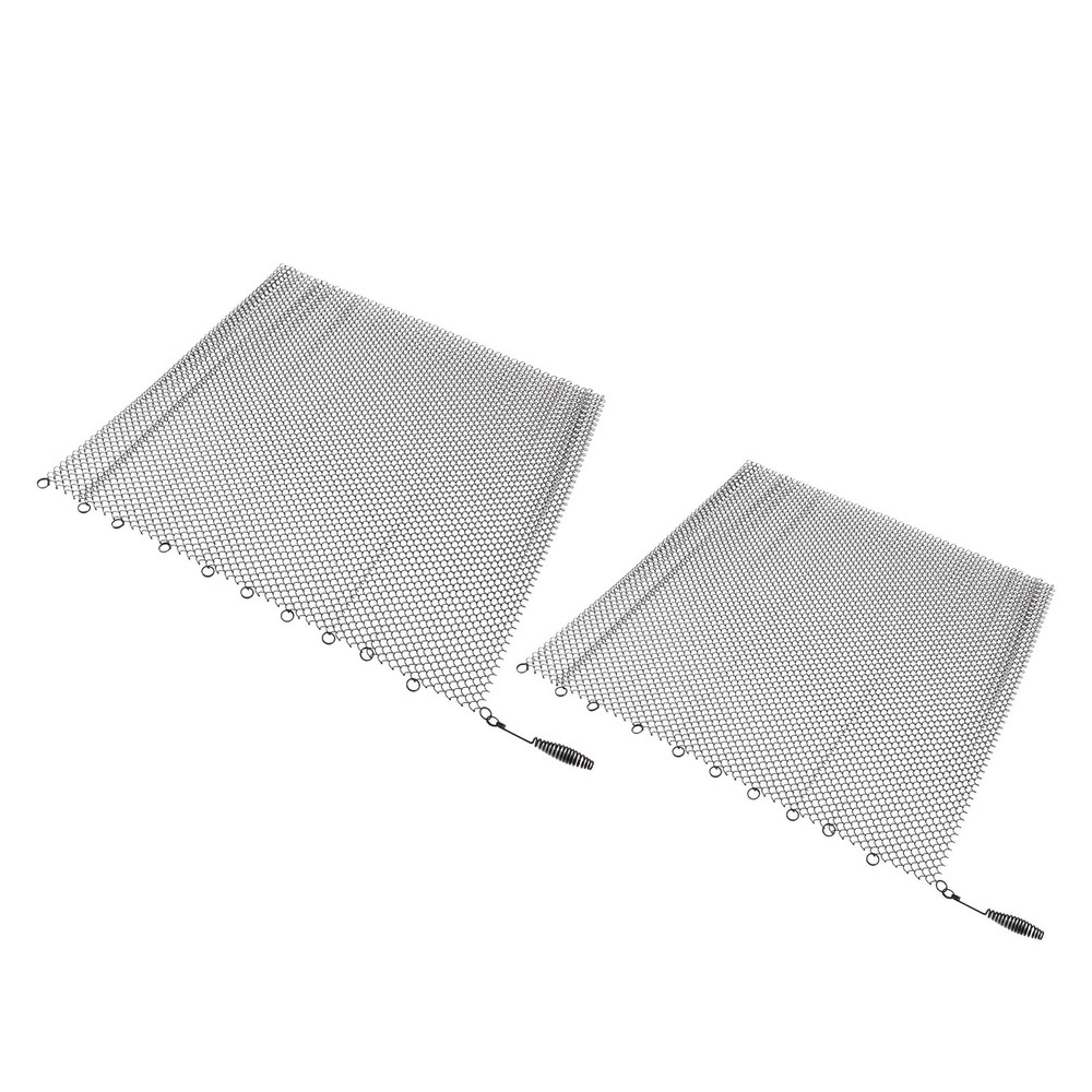 2 Panel Fireplace Mesh Screen Curtain Durable Safety Hanging Replacement Screens