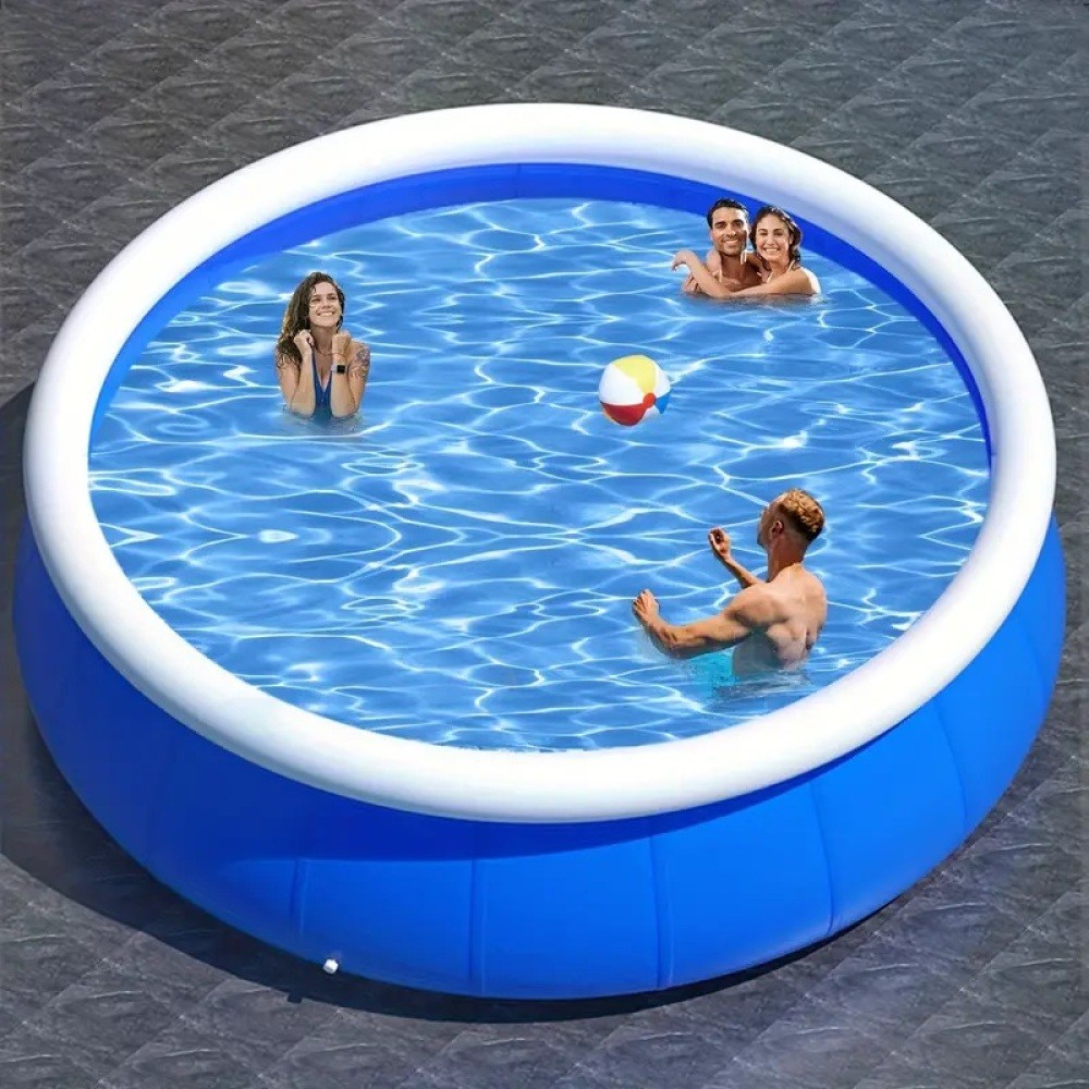 240cm Blue PVC Inflatable Swimming Pool for Garden Backyard