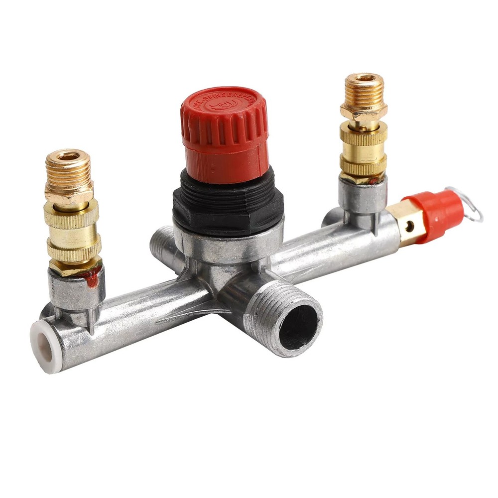 1PC Air Compressor Pressure Valve Switch Control Manifold Regulator Gauges Tool