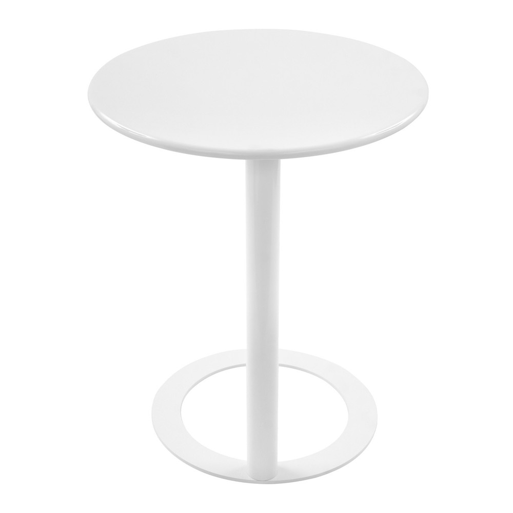 60x74cm Round Side Table with O-shaped Base, Side Table for Small Spaces