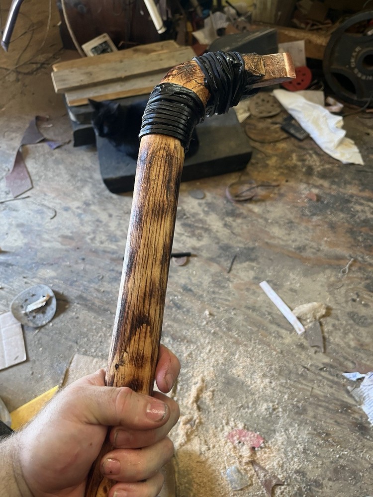 Otzi The Iceman Axe With Solid Copper Bit. Anjou Pear Wood.