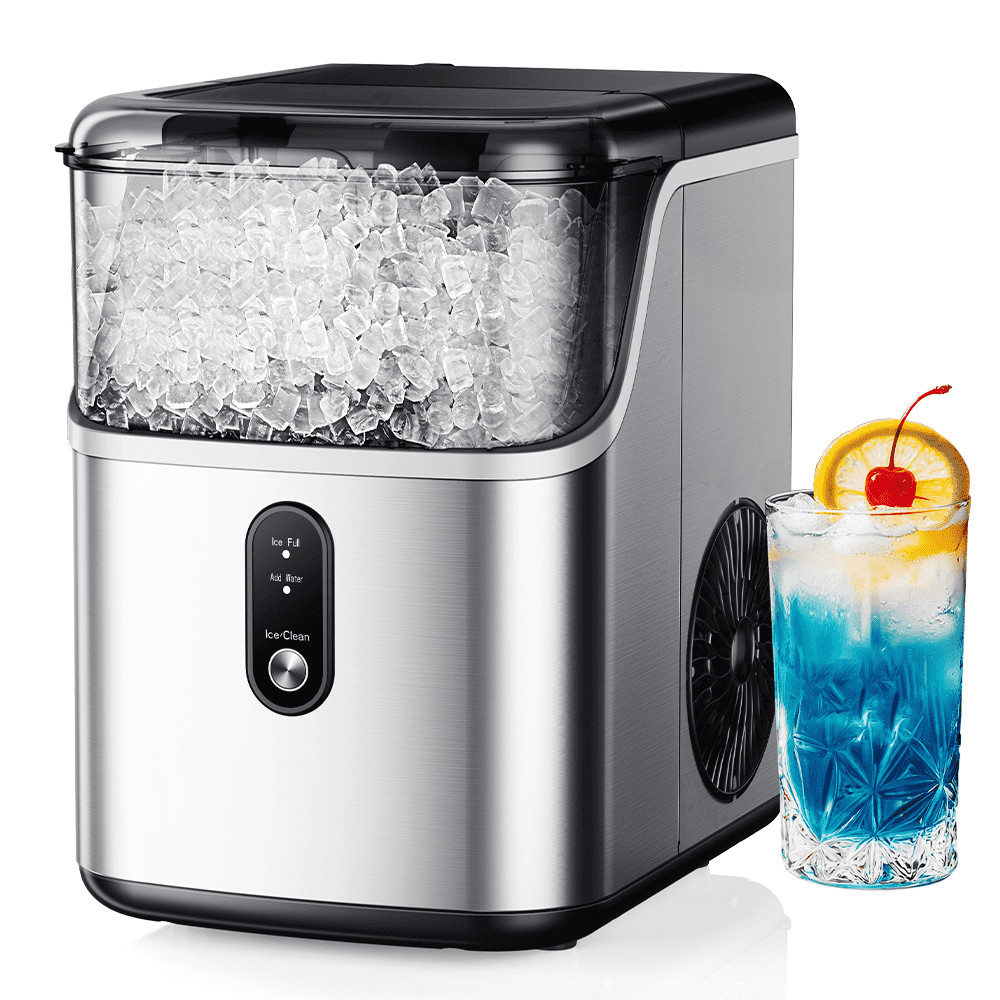 Nugget Ice Maker Countertops,35.9lb Per Day Portable Pebble Crushed ice machine