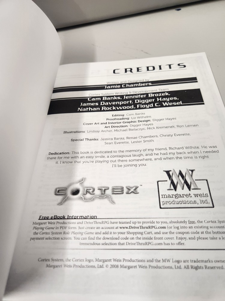 Cortex System Role Playing Game Jamie Chambers