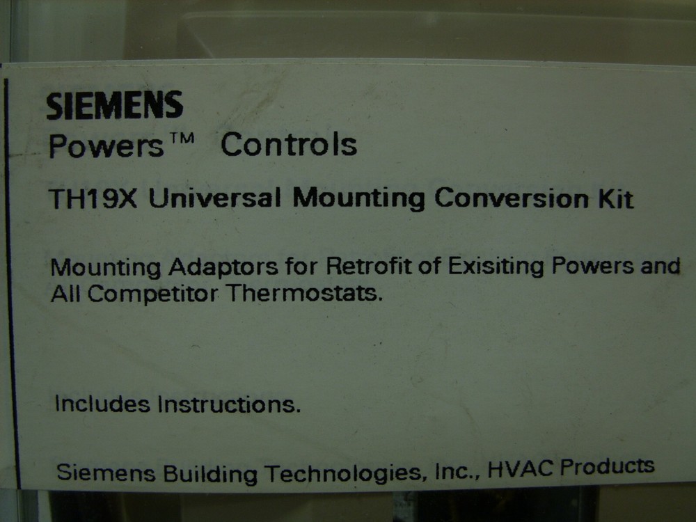 SIEMENS POWERS 192-300 NOS TH19X UNIVERSAL THERMOSTAT MOUNTING CONVERSION KIT