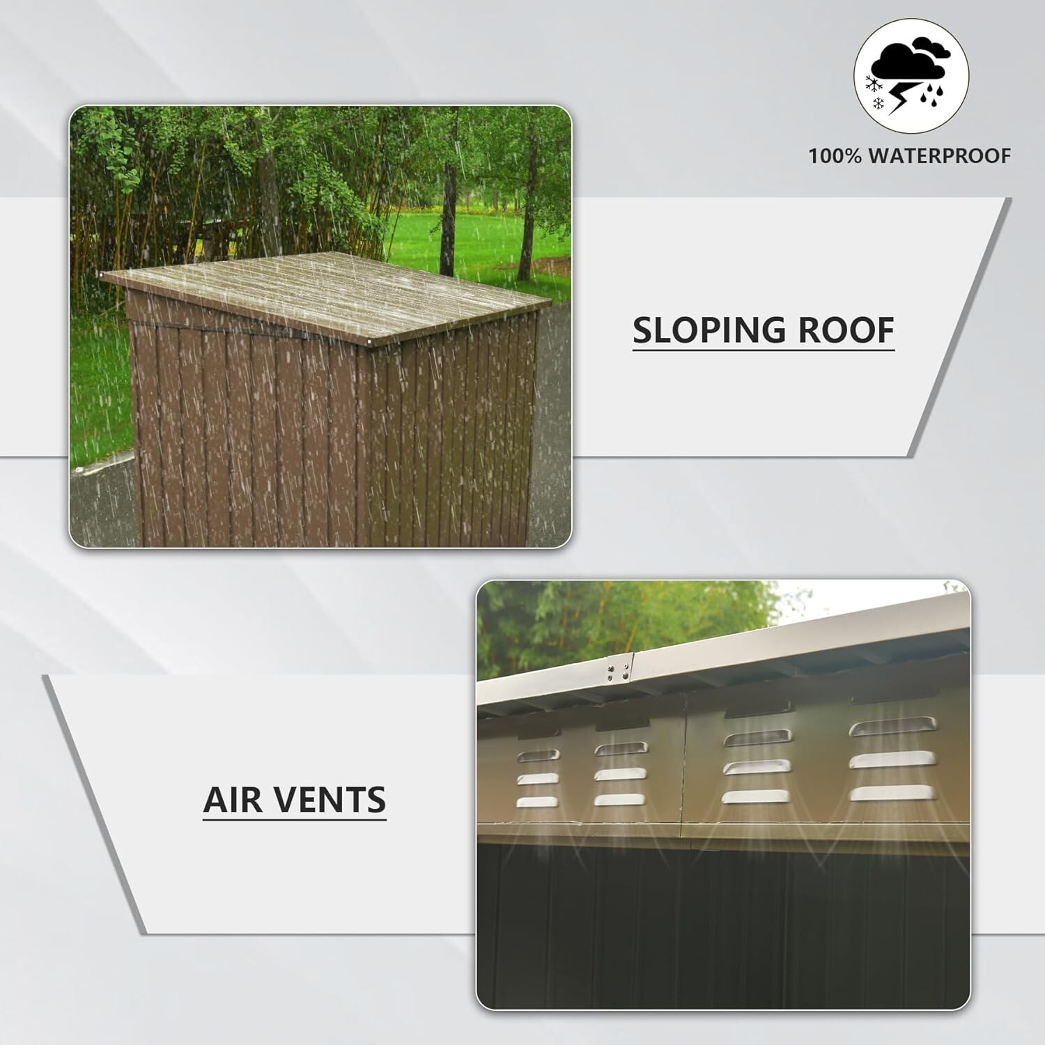 Domi Outdoor Storage Shed 6'x4', Metal Tool Shed w/Lockable Doors and Air Vents