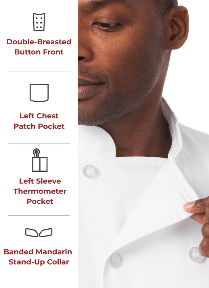 Men's Volnay Chef Coat White Small