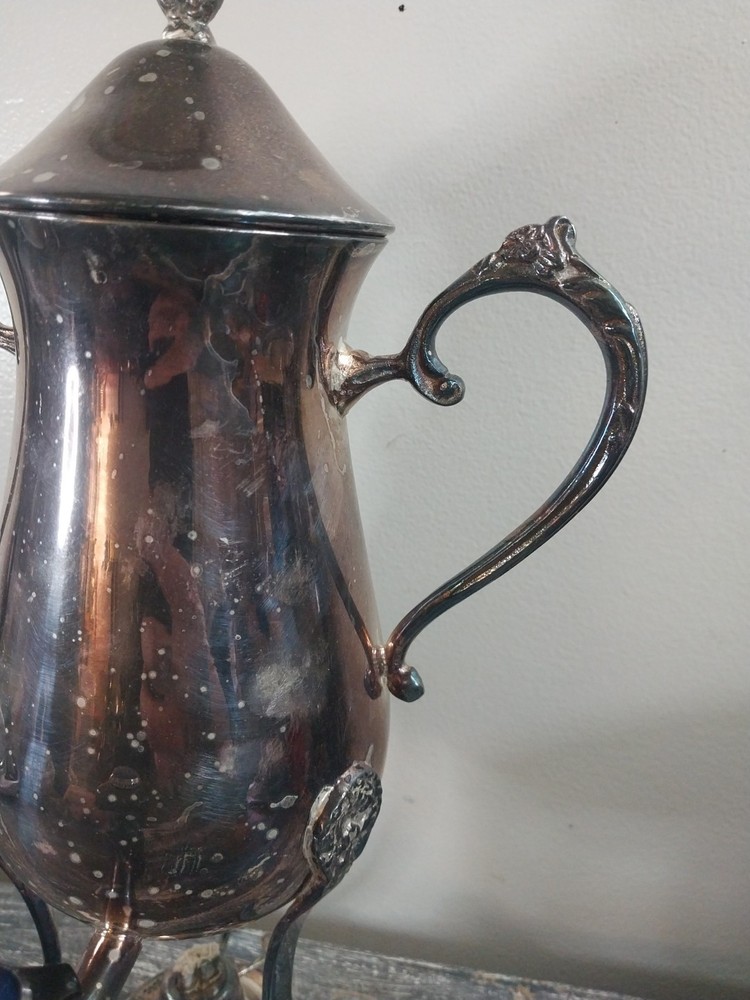 Silver-Plated Coffee or Tea Urn Warmer w/Burner