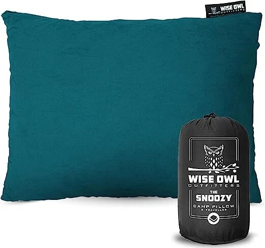 Wise Owl Outfitters Memory Foam Washable camping,Travel Pillow -SMALL , Green