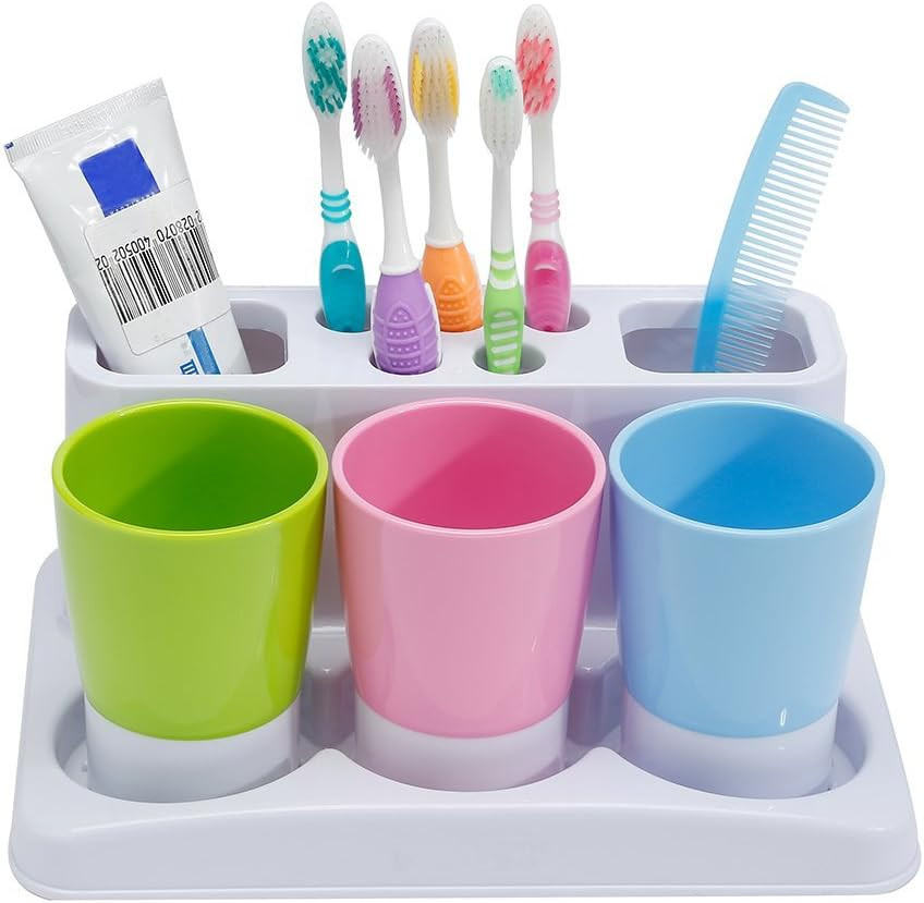 Toothbrush Toothpaste Holder Stand for Bathroom Storage Organizer Space-Saving