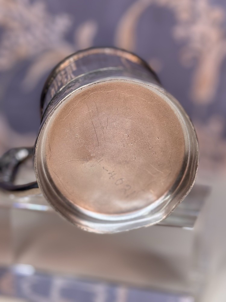 Vintage Estate Engraved Silver-Plated Tea Cup