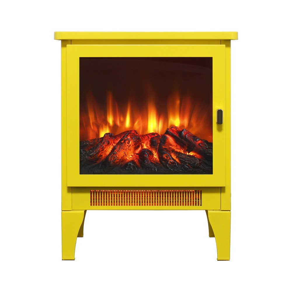 Freestanding Electric Fireplace Heater with 3D Flame Effect