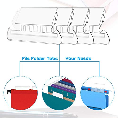 File Folder Tabs, 100 Sets Hanging File Folder Labels 2" Tabs and Inserts for