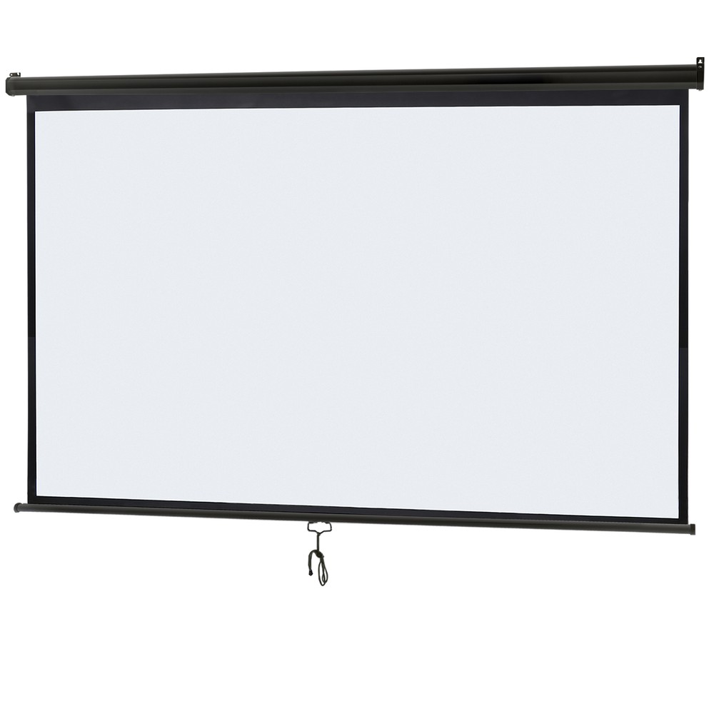100" Pull Down Projection Screen 16:9 HD Home Theater Projection Screen Durable