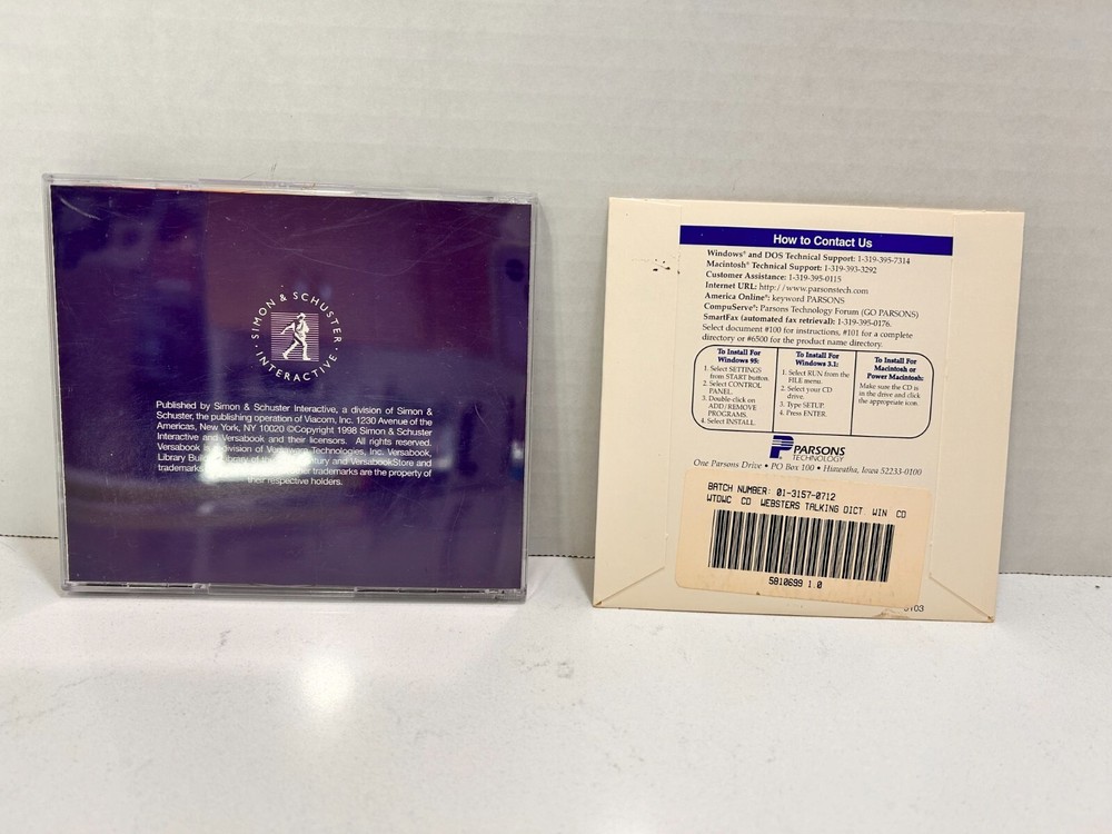 Simon And Schuster Encyclopedia & Webster's Talking Dictionary/Thesaurus Windows