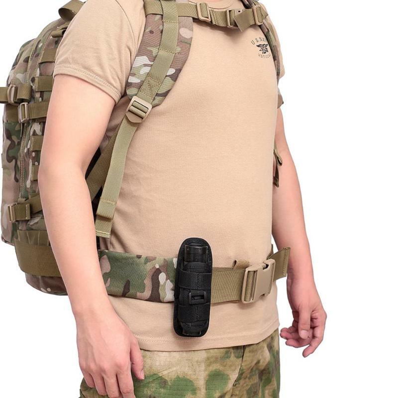 Tactical Hunting 360 Degrees Rotatable Molle Flashlight Pouch Holster Torch Case
