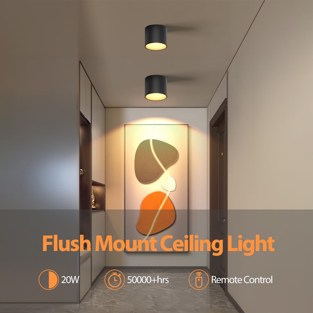 Remote Control Ceiling Spotlight Fixtures Flush Mount Ceiling Light Fixture D...