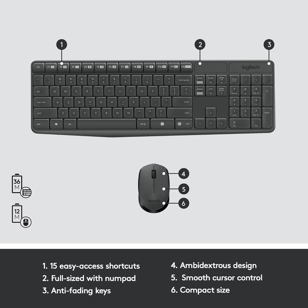 Logitech MK235 Wireless Keyboard and Mouse Combo