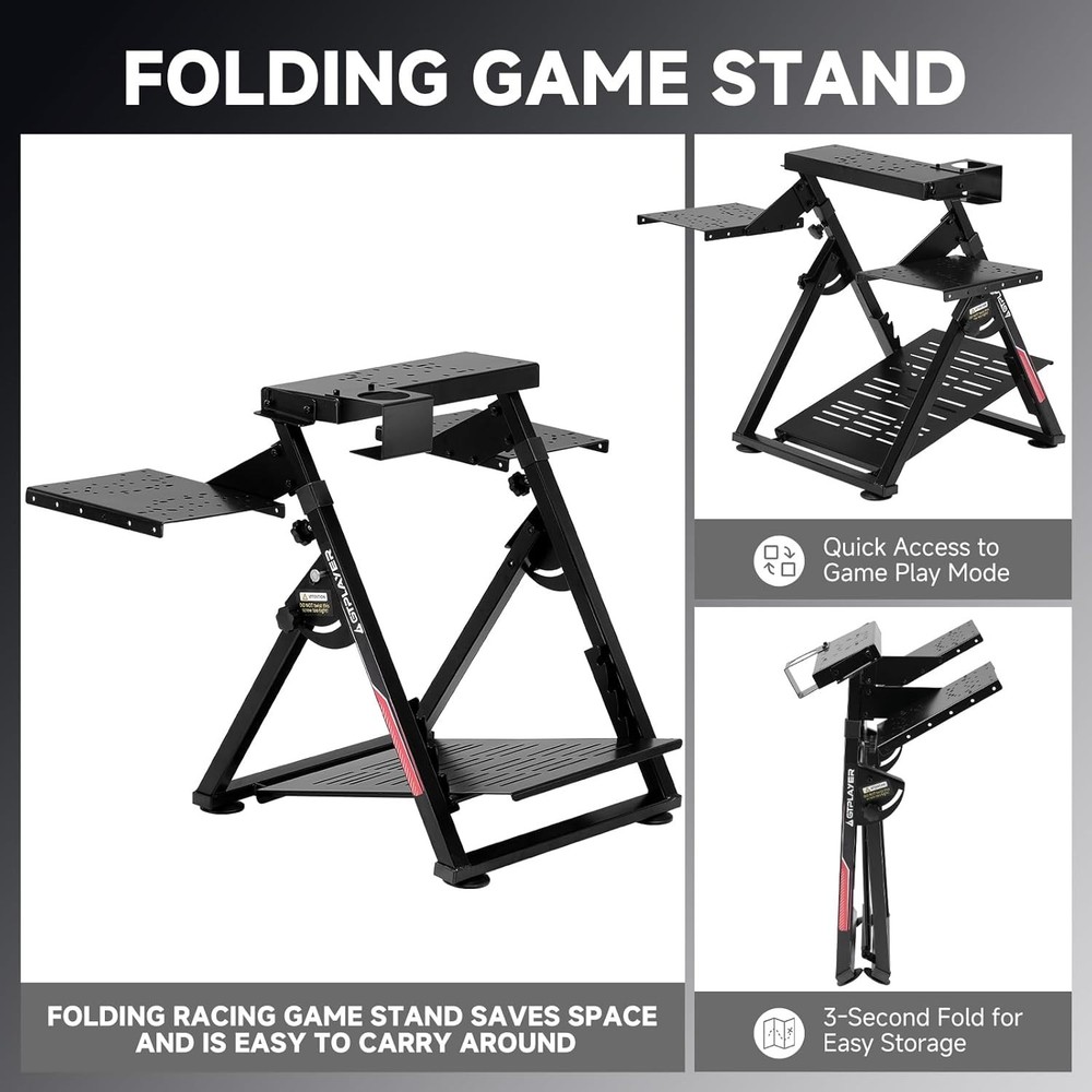 Flight Racing Simulator Stand - Fully Adjustable & Space-Saving Design