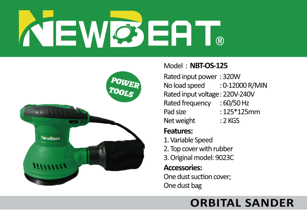 5" Random Orbit Sander Kit 320W Variable Speed with Sanding Discs & Brushes