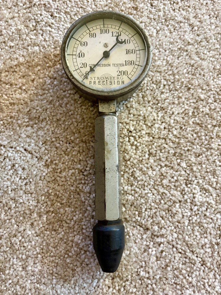 VINTAGE PISTON RINGS 200 MAX PSI COMPRESSION TESTER STROMBERG Precision