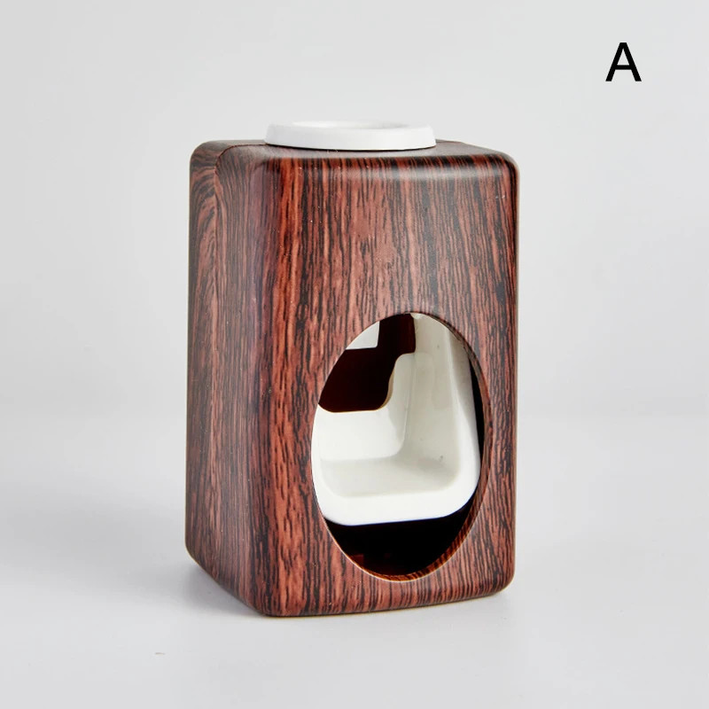 Wood Grain Wall-Mounted No-Punch Automatic Toothpaste Dispenser Toothpaste Frame