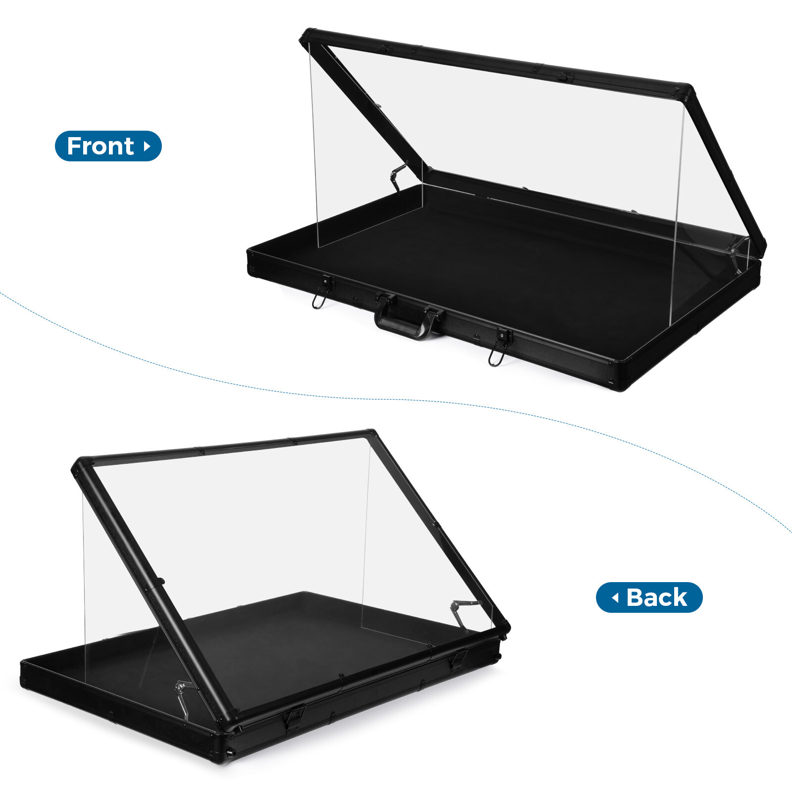 Locking Aluminum Display Case Showcase 36.6"x24" Trade Show f Card Coin Jewelry