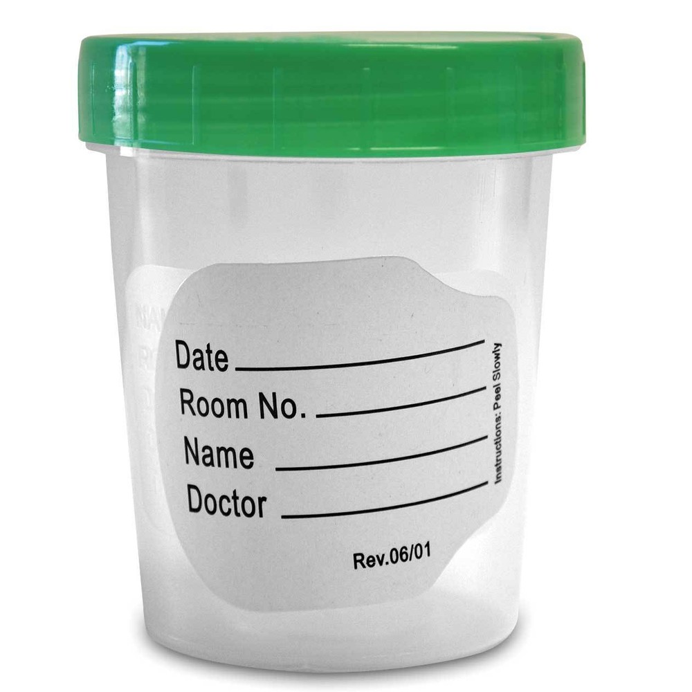 SPECIMEN CUPS STERILE CONTAINERS 4 oz W/LID+ID LABEL