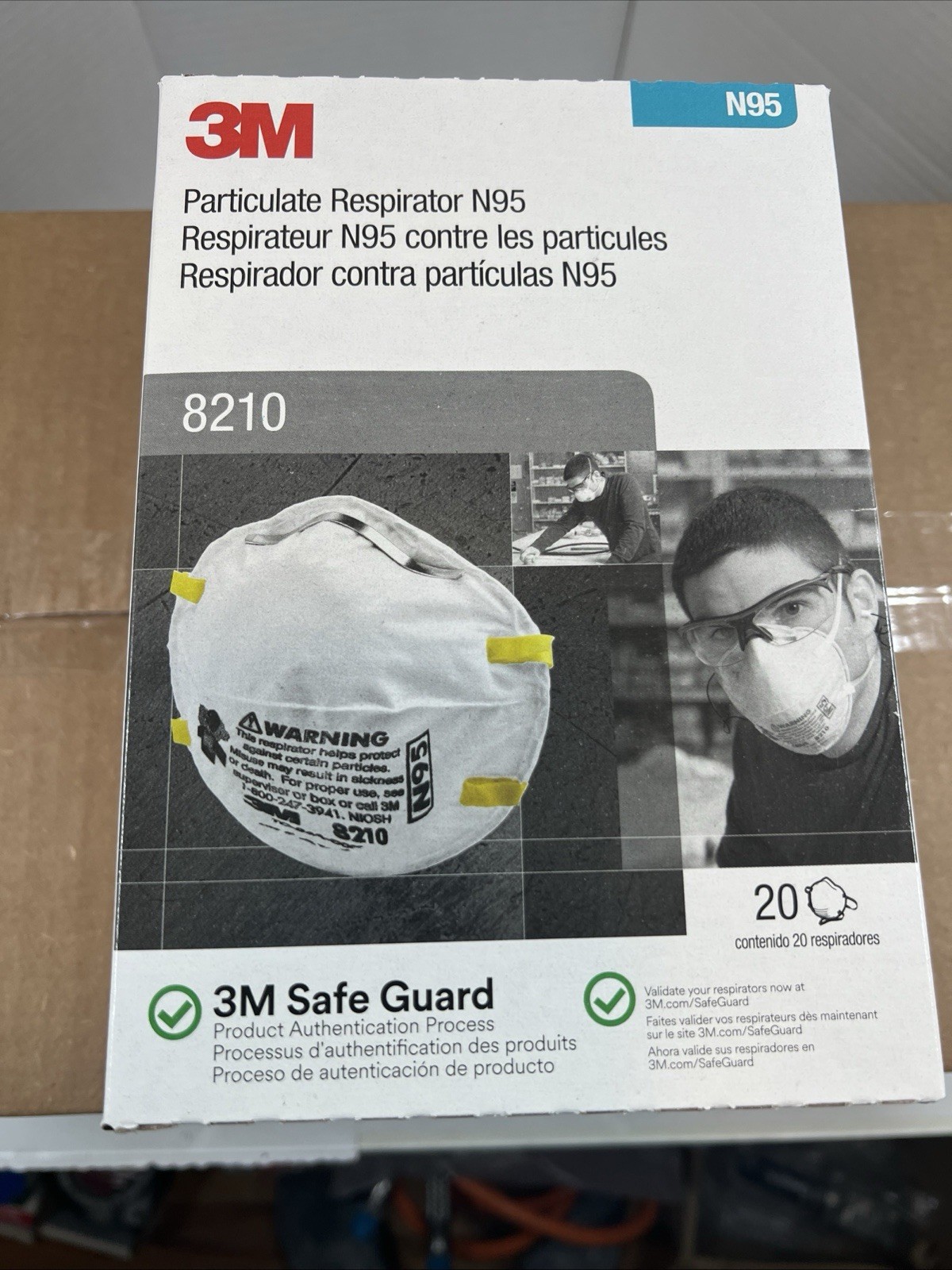 3M N95 8210 Particulate Respirator Face Mask, Case Of 8 Boxes (160/case) New!