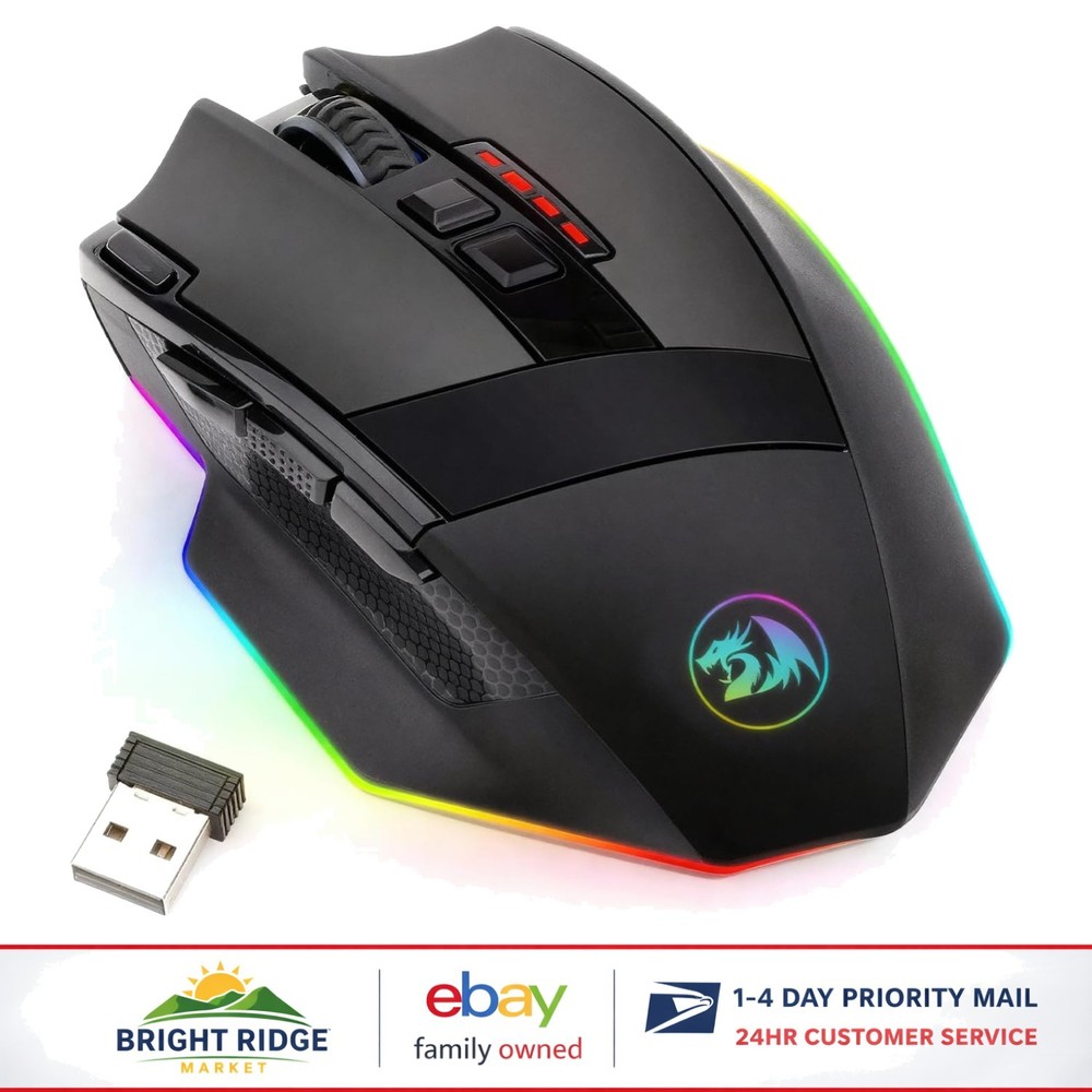 High Precision Optical Gaming Mouse with Wireless Connectivity and LED Features