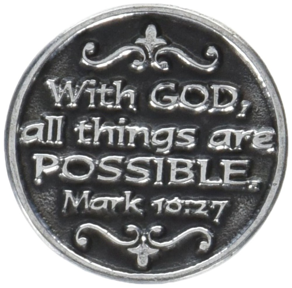 Cathedral Art God Pocket Token, Silver, PT110 One Size, Silver