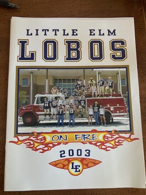 Little Elm, TX Lobos on Fire 2003 football program color front, back