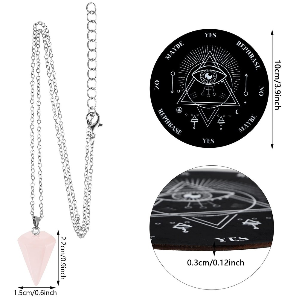 Pendulum Board Set Wooden Dowsing Divination Board Metaphysical Message with