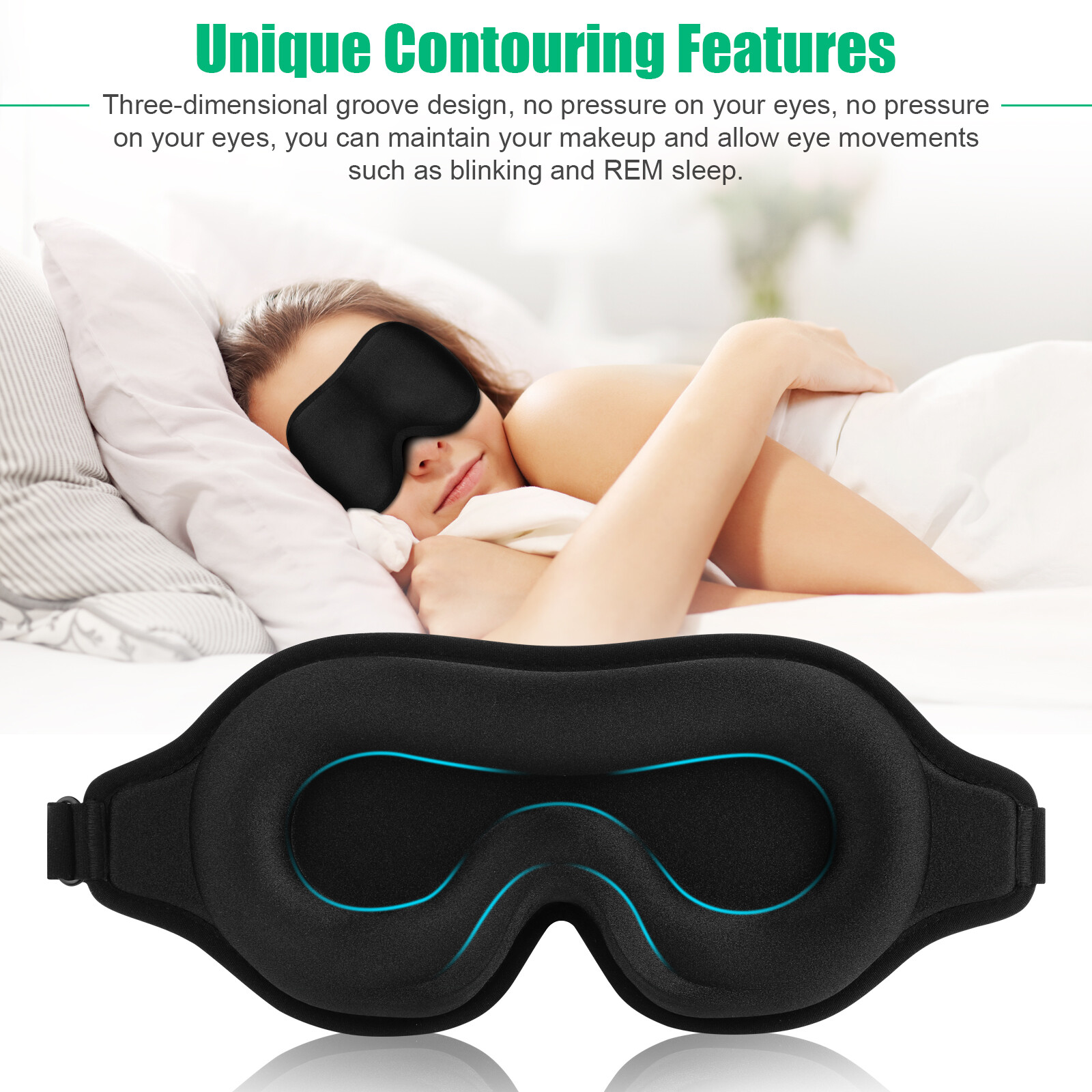 3D Travel Silk Eye Mask Sleeping Soft Padded Shade Cover Rest Relax Blindfold
