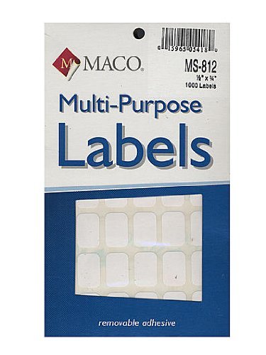 Maco Multi-Purpose Handwrite Labels rectangular 1/2 in. x 3/4 in. MS812 6Packs