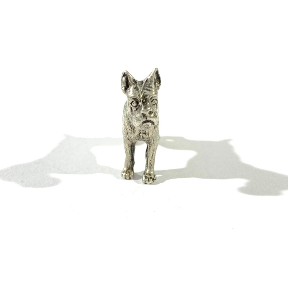vintage solid silver boxer miniature , hallmarked figurine