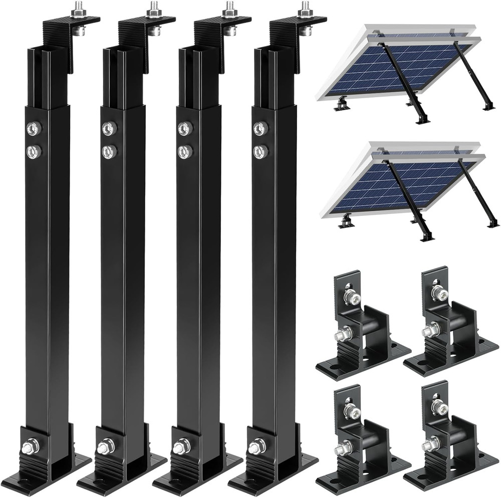 Solar Panel Mount, Aluminum Alloy Adjustable Solar Panel Tilt Mount Brackets, Bl