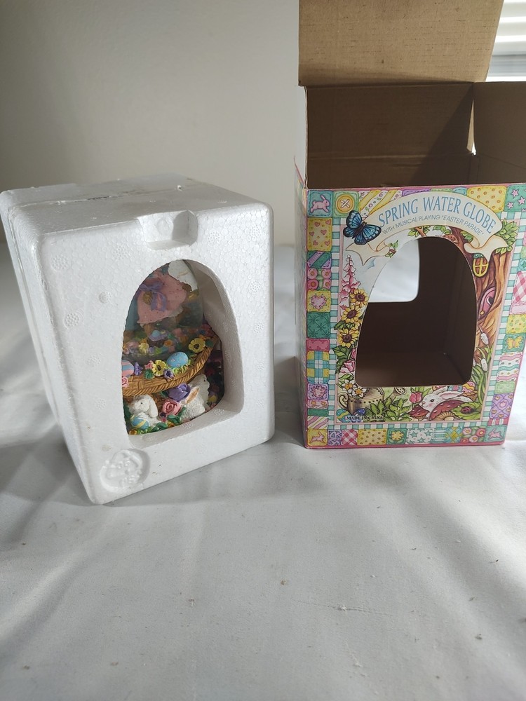 Music Box Water Globe: Easter Parade Egg-shaped Easter Music box