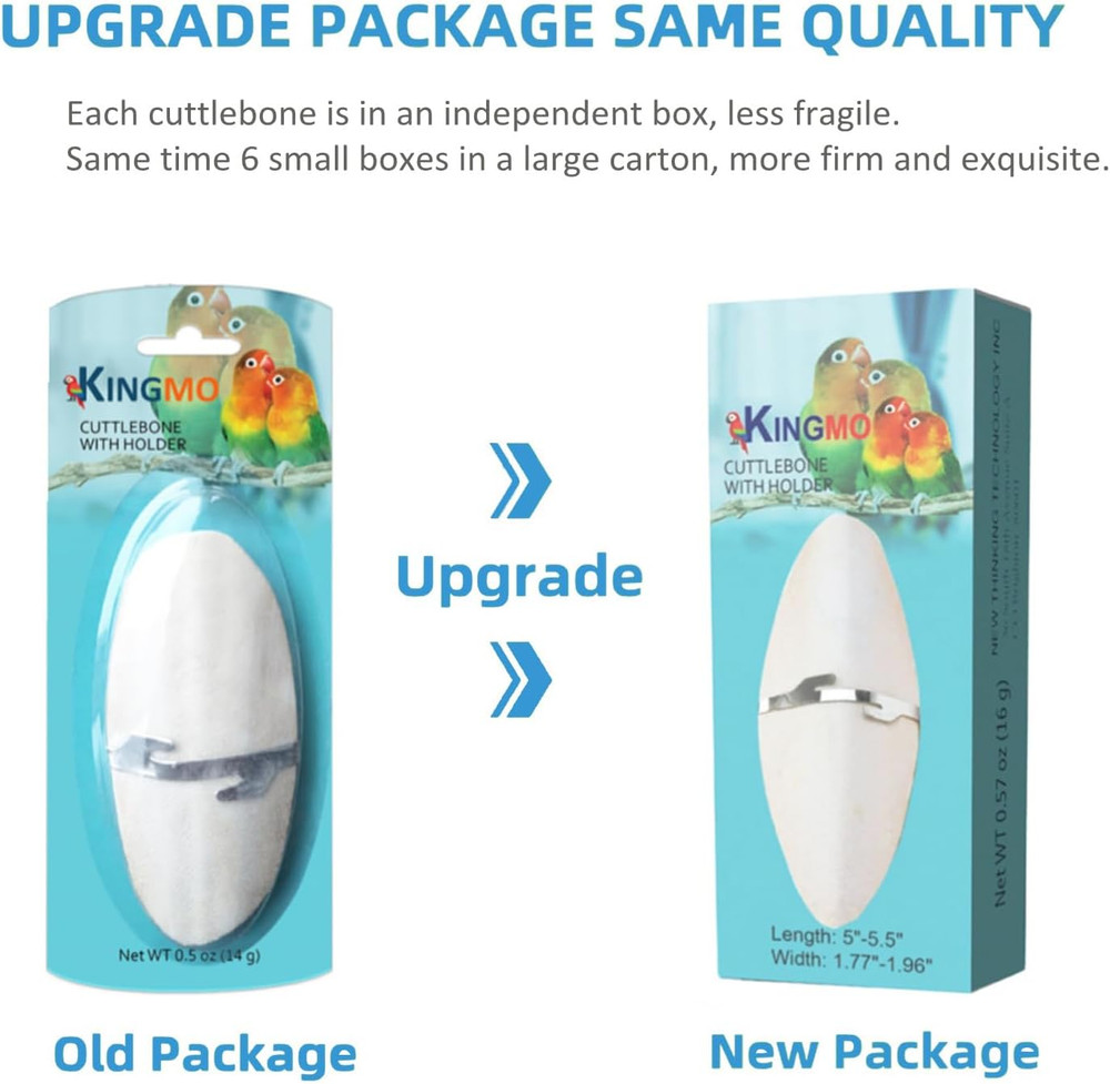 5"-5.5" Bird Cuttlebone for Parakeets, Cuddle Bone with Metal Holder, Cuttlefish