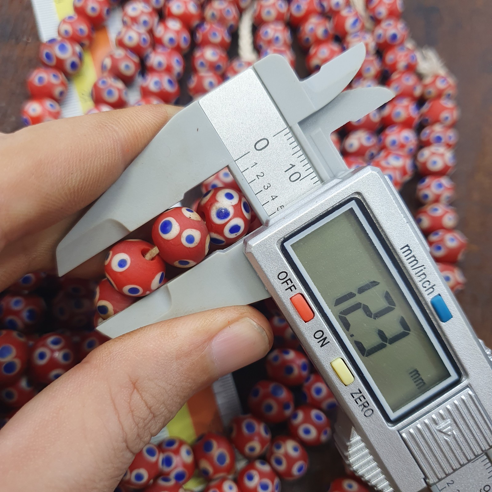 Red Skunk Beads African Style Glass Round Blue White Eye Beads Jewelry Making